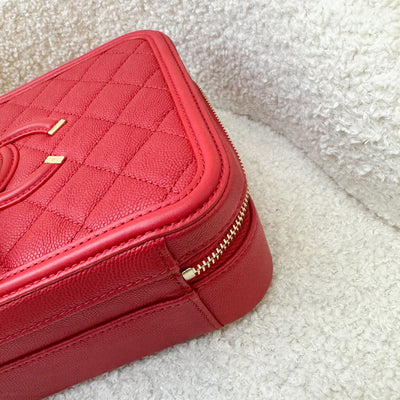 Chanel Medium Filigree Vanity in Red Caviar and AGHW