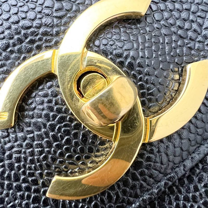 Chanel Vintage Shoulder Bag in Black Caviar and 24K GHW