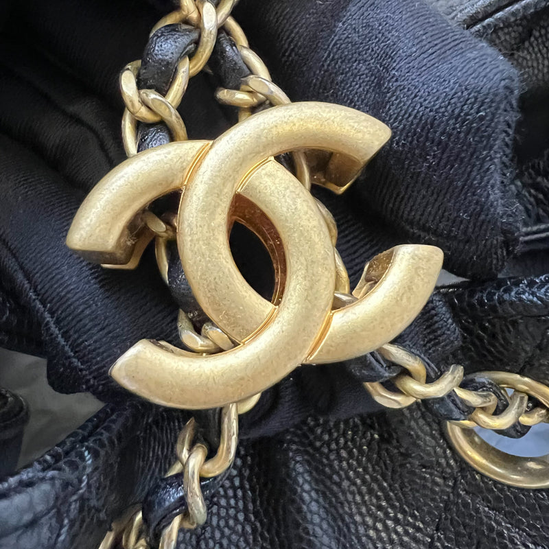 Chanel 25 Small Hobo Bag in Black Caviar and AGHW (Model: AS5293)