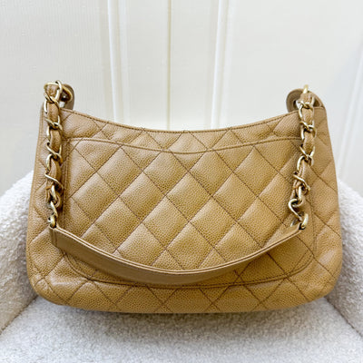 Chanel Vintage Half Moon Hobo Bag in Dark Beige Caviar GHW