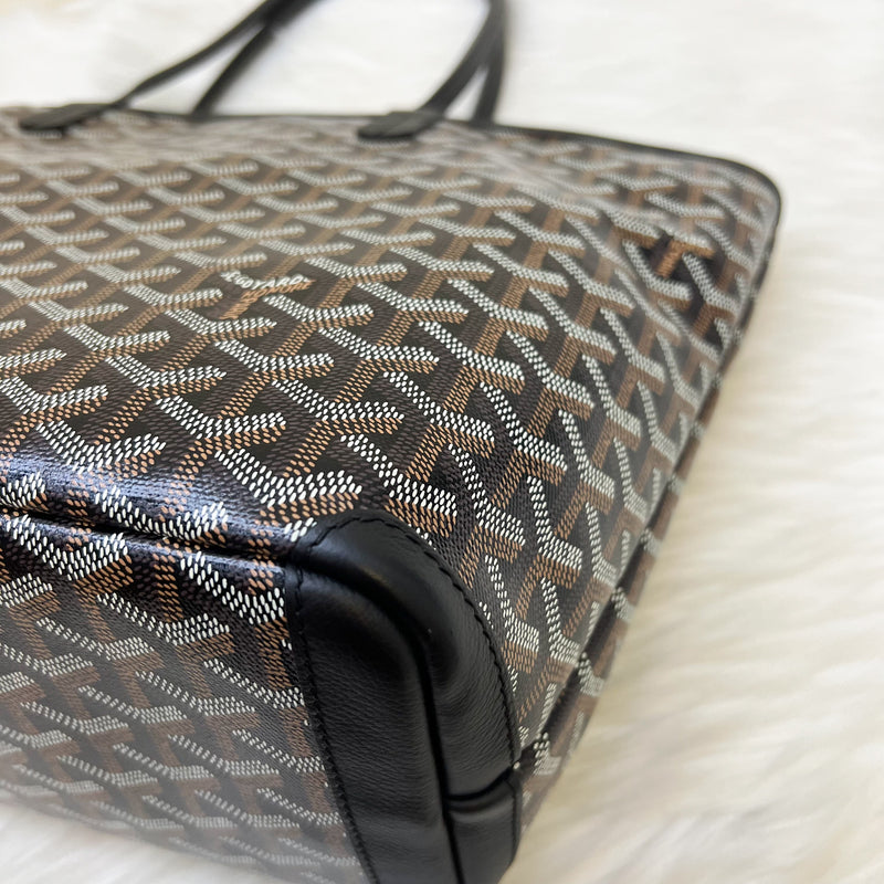 Goyard Artois PM Tote in Black Signature Goyardine Canvas