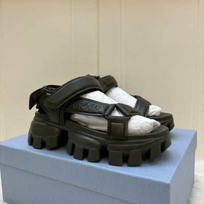 Prada Chunky Sandals in Nappa Leather with Velcro Fasteners Sz 37