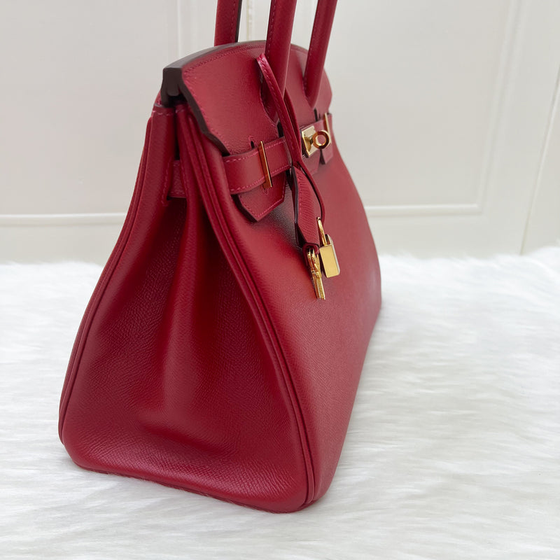 Hermes Birkin 30 in Rouge Casaque Epsom Leather and GHW