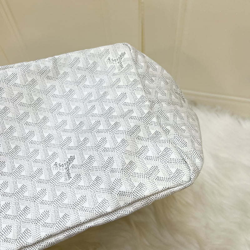 Goyard Saint Louis GM Tote in White Signature Goyardine Canvas