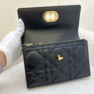 Dior Miss Caro Mini Flap Bag in Black Macrocannage Lambskin and GHW