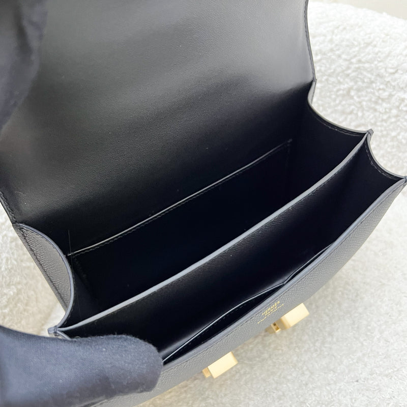 [Stamp K - July 2025] Hermes Constance 18 Mini (Mirror Version) in Noir Black Epsom Leather and Brushed GHW
