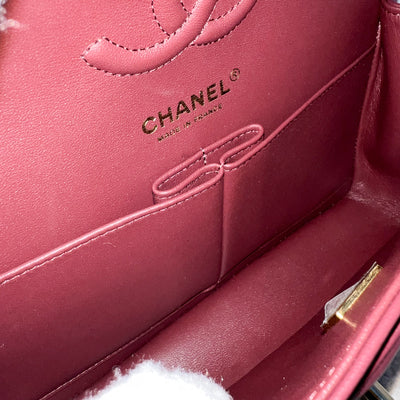 Chanel Small Classic Flap CF in Burgundy Lambskin and LGHW