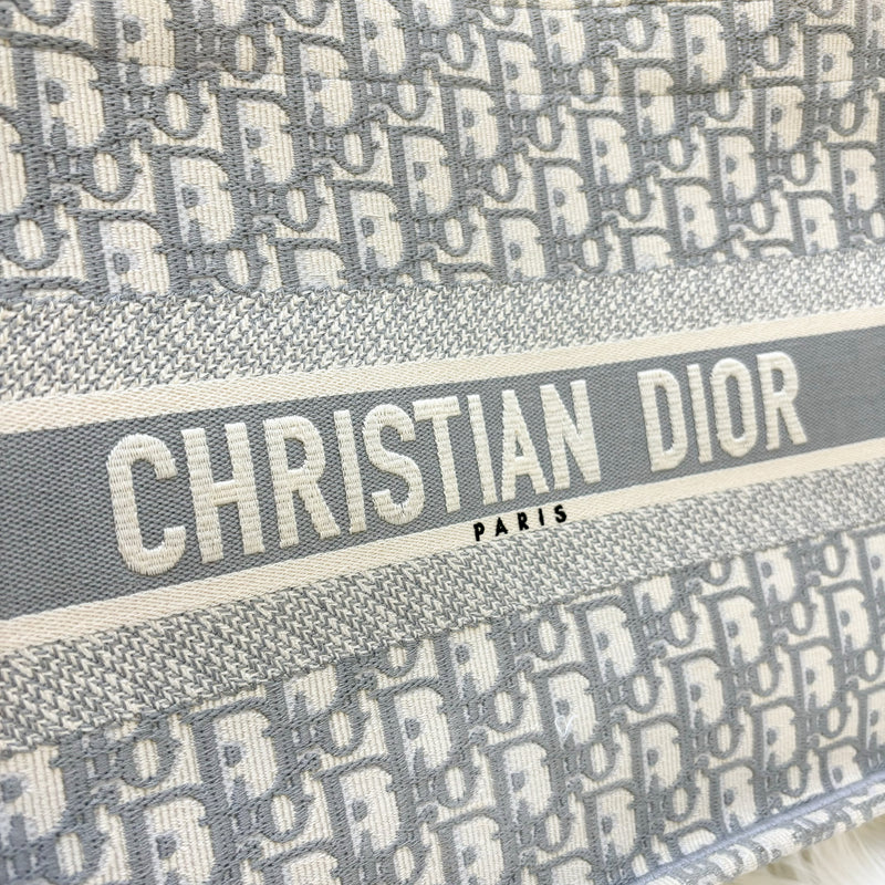 Dior Medium Book Tote in Grey Oblique Canvas