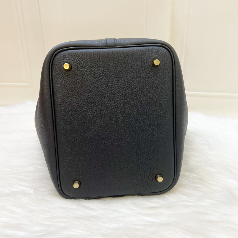 Hermes Picotin 22 in Noir Black Clemence Leather and GHW