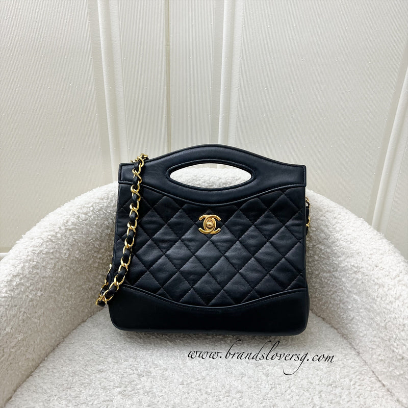 Chanel Vintage 31 Bag in Black Lambskin and 24K GHW