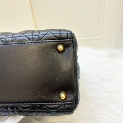 Dior Large Lady Dior in Black Lambskin and GHW