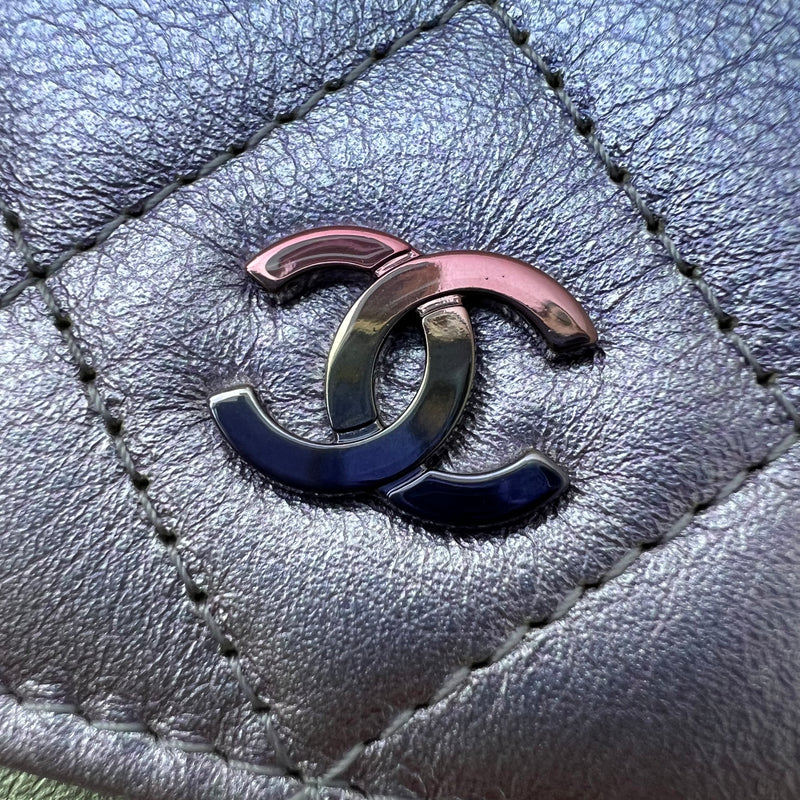 Chanel Classic Wallet on Chain WOC in 21K Iridescent Rainbow Calfskin and SHW