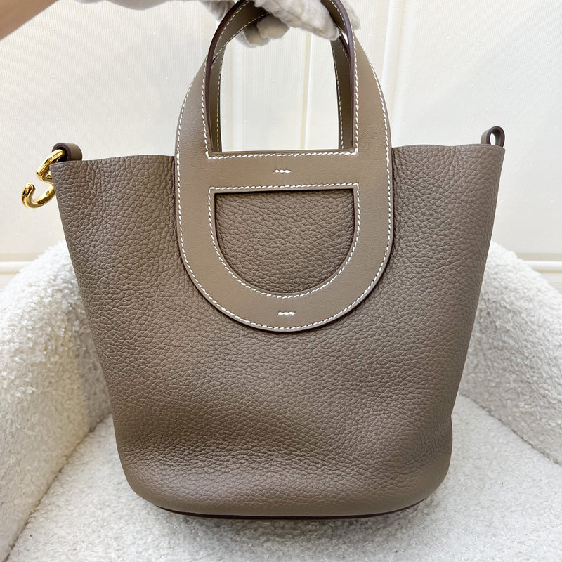 Hermes In The Loop 18 Bag in Etoupe Clemence / Swift Leather and GHW