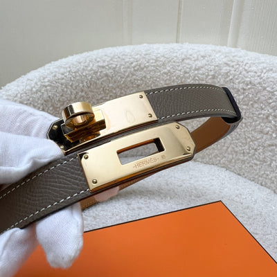 Hermes Kelly 18 Belt in Etoupe Epsom Leather and GHW