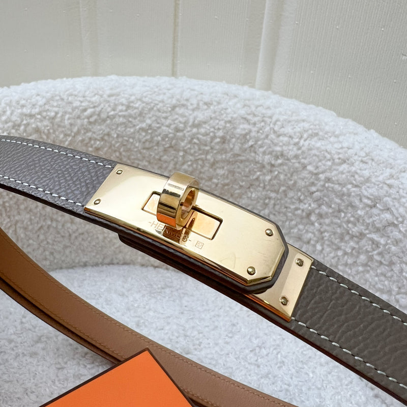 Hermes Kelly 18 Belt in Etoupe Epsom Leather and GHW