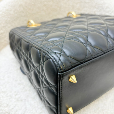 Dior Medium Lady Dior in Black Lambskin and GHW