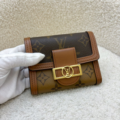 LV Dauphine Compact Wallet in Reverse Monogram, Monogram Canvas and GHW