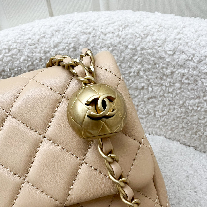 Chanel Pearl Crush Mini Square Flap in 22C Beige Lambskin AGHW