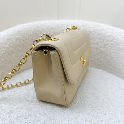 Chanel Vintage Mini Bijoux Chain Flap in Beige Lambskin and 24K GHW