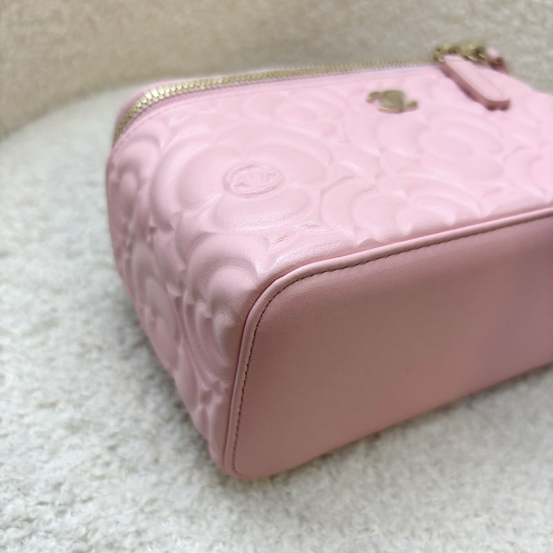 Chanel Small Vanity in Sakura Pink Camellia Leather and LGHW