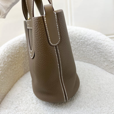 Hermes In The Loop 18 Bag in Etoupe Clemence / Swift Leather and GHW