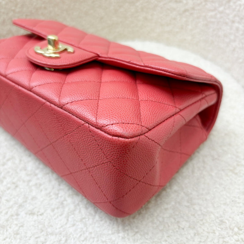 Chanel Classic Mini Rectangle Flap in 17C Dark Pink Caviar LGHW