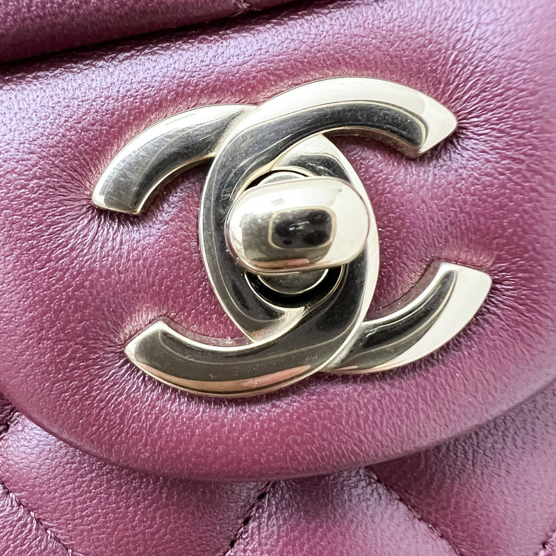 Chanel Small Classic Flap CF in Burgundy Lambskin and LGHW