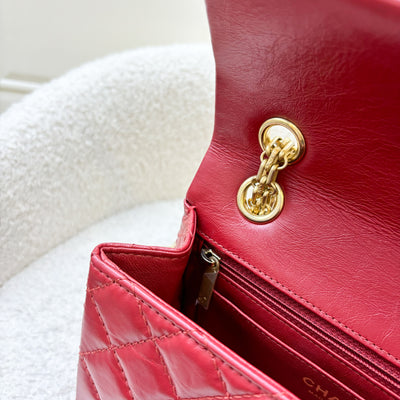 Chanel Classic 2.55 Reissue Mini Flap in Red Distressed Calfskin and AGHW