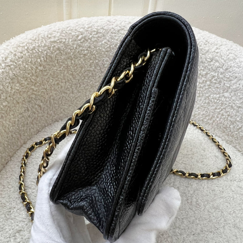 Chanel Classic Wallet on Chain WOC in Black Caviar and GHW