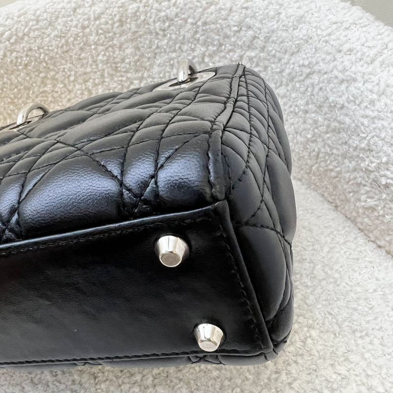 Dior Mini Lady Dior in Black Lambskin and SHW