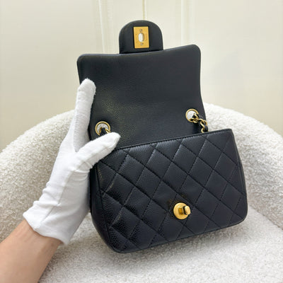 Chanel 16C Classic Square Mini Flap in Black Caviar and GHW