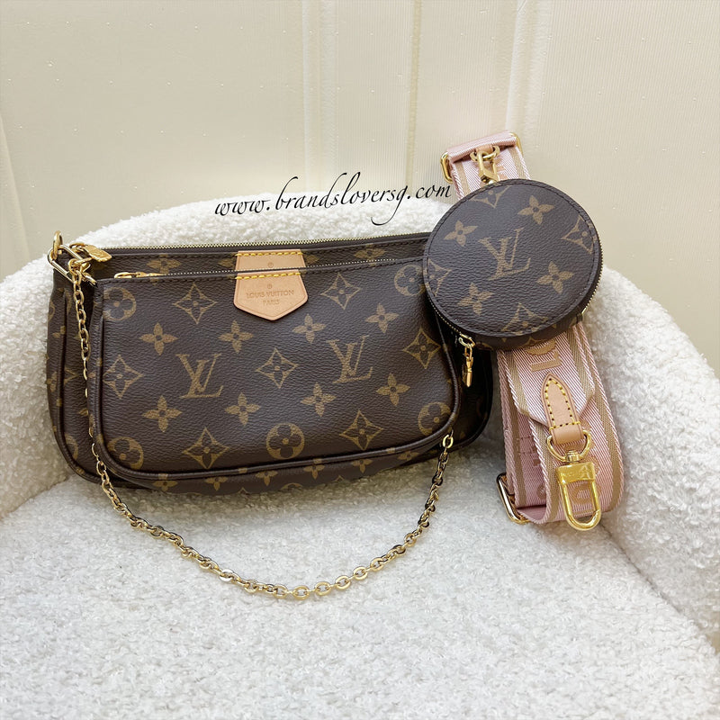 LV Multi Pochette Accessoires MPA in Monogram Canvas, Pink Strap and GHW