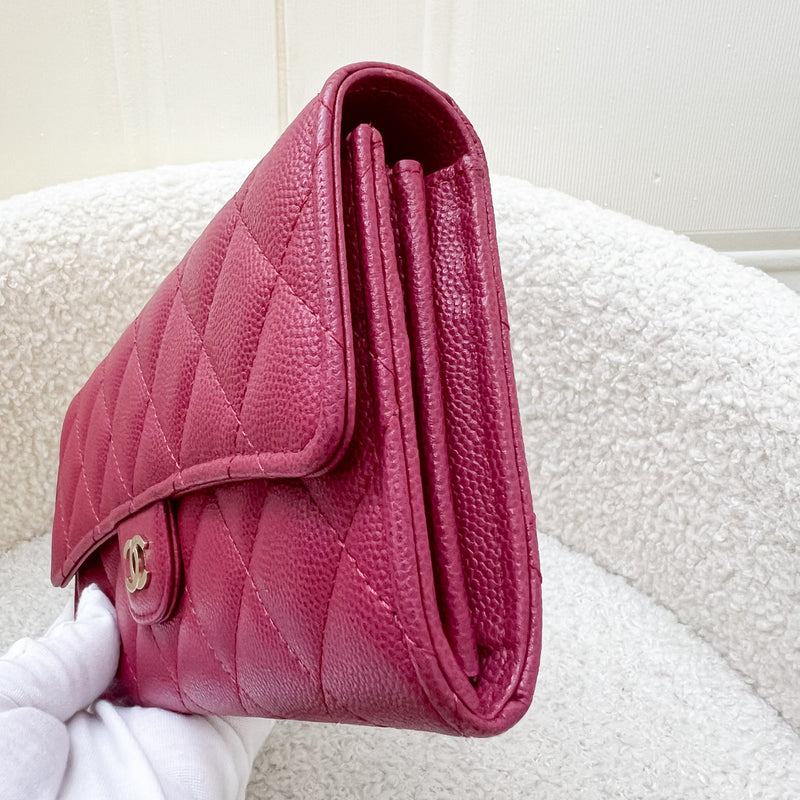 Chanel Classic Long Wallet in Pink Caviar and LGHW