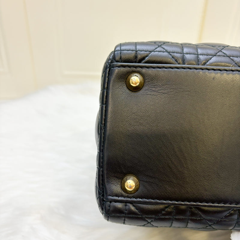 Dior Large Lady Dior in Black Lambskin and GHW