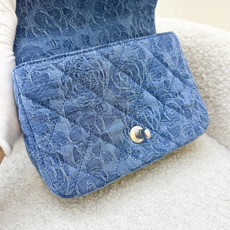 Chanel Sweet Heart Mini Rectangle Flap in Blue Denim and SHW