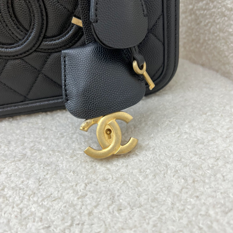 Chanel Medium Filigree Vanity in Black Caviar and AGHW