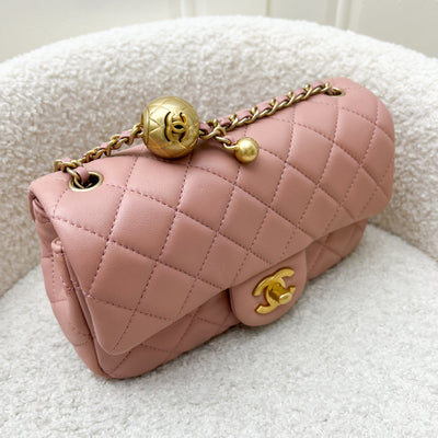 Chanel Pearl Crush Mini Rectangle Flap in 21B Rose Pink Lambskin and AGHW