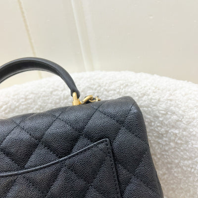 Chanel Top Handle Mini Rectangle Flap in 21S Black Caviar Aged GHW