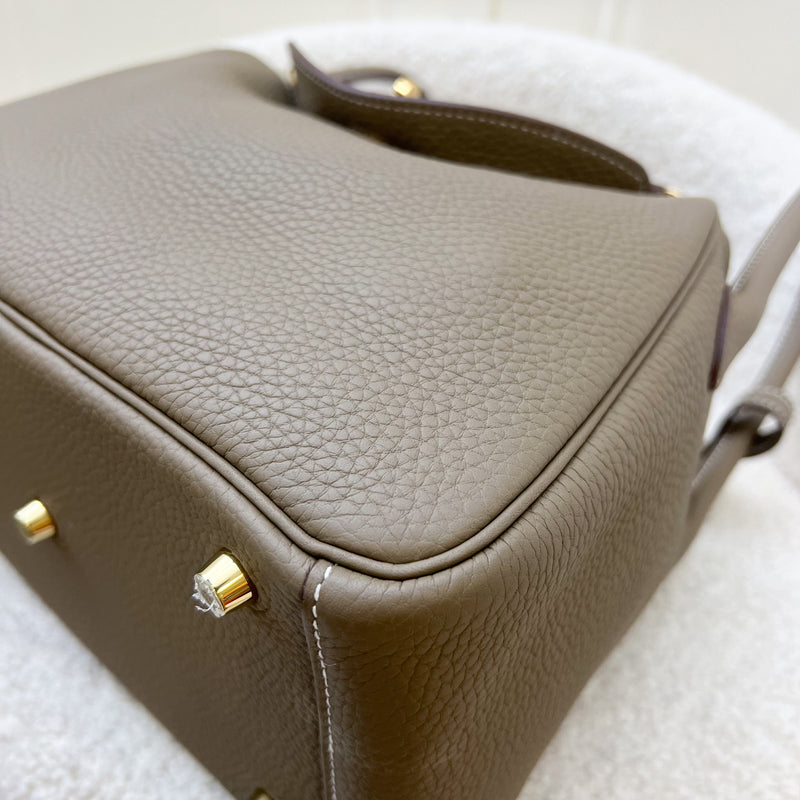 Hermes Lindy 26 in Etoupe Clemence Leather and GHW