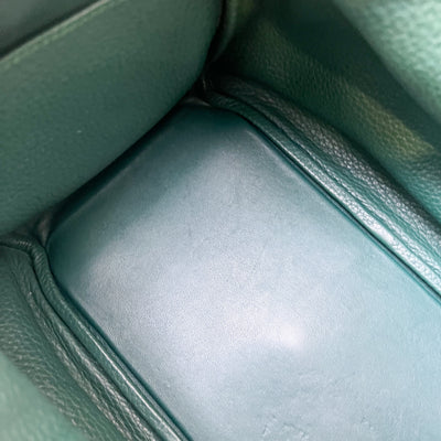 Hermes Lindy 30 in Green (Likely Malachite) Clemence Leather and PHW