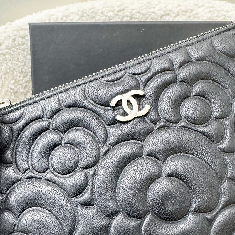 Chanel Mini O-Case in Black Camelia Calfskin and SHW