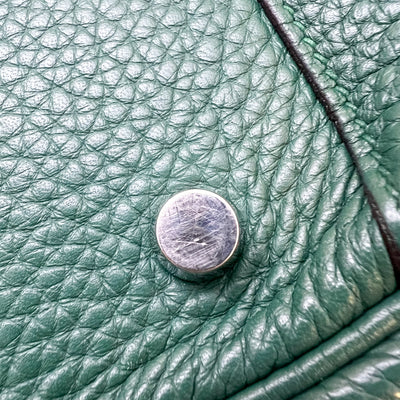 Hermes Lindy 30 in Green (Likely Malachite) Clemence Leather and PHW