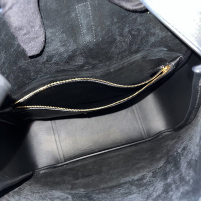 Saint Laurent YSL Large Le 5 À 7 Supple Hobo Bag in Black Grained Leather and GHW