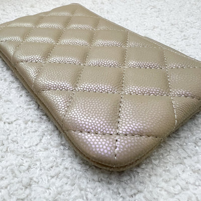 Chanel Classic Mini O Case in 21S Iridescent Beige Caviar LGHW