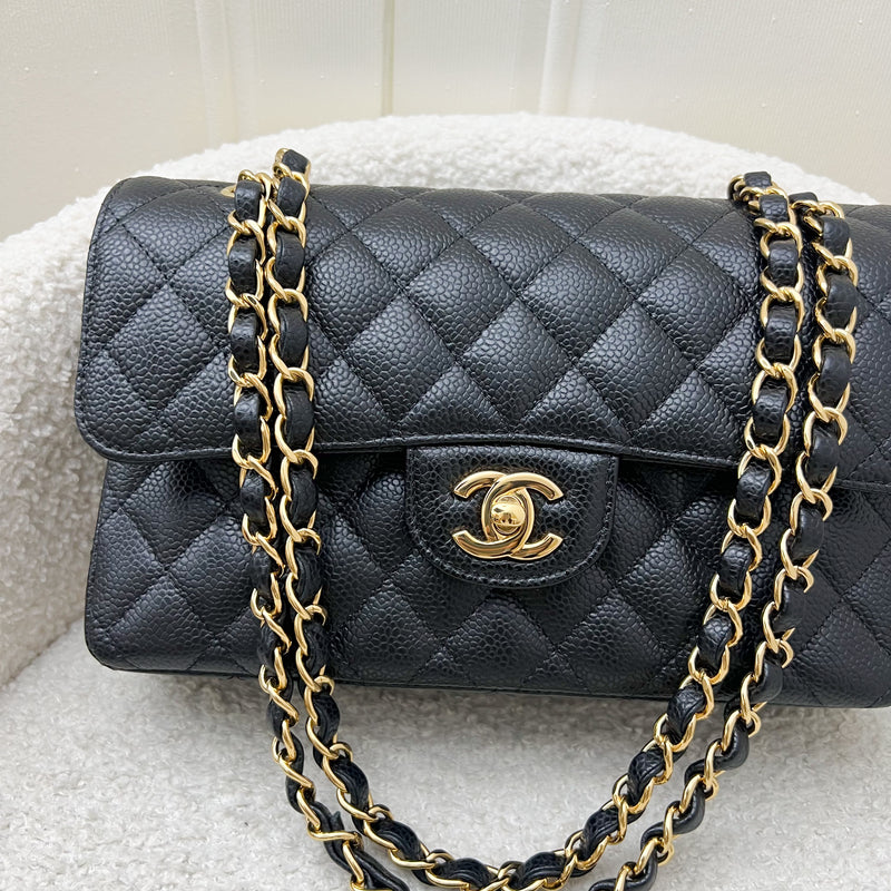 Chanel Small Classic Flap CF in Black Caviar and GHW