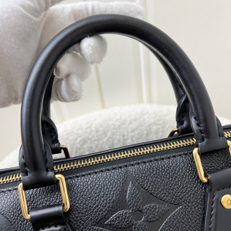 LV Speedy Bandouliere 25 in Black Giant Monogram Empreinte Leather and GHW