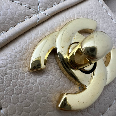 Chanel Medium Classic Flap CF in Beige Caviar and GHW
