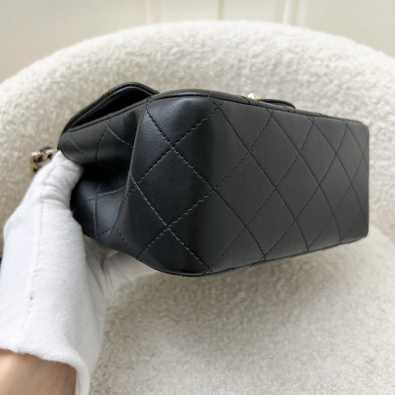 Chanel Classic Square Mini Flap in Black Lambskin and LGHW