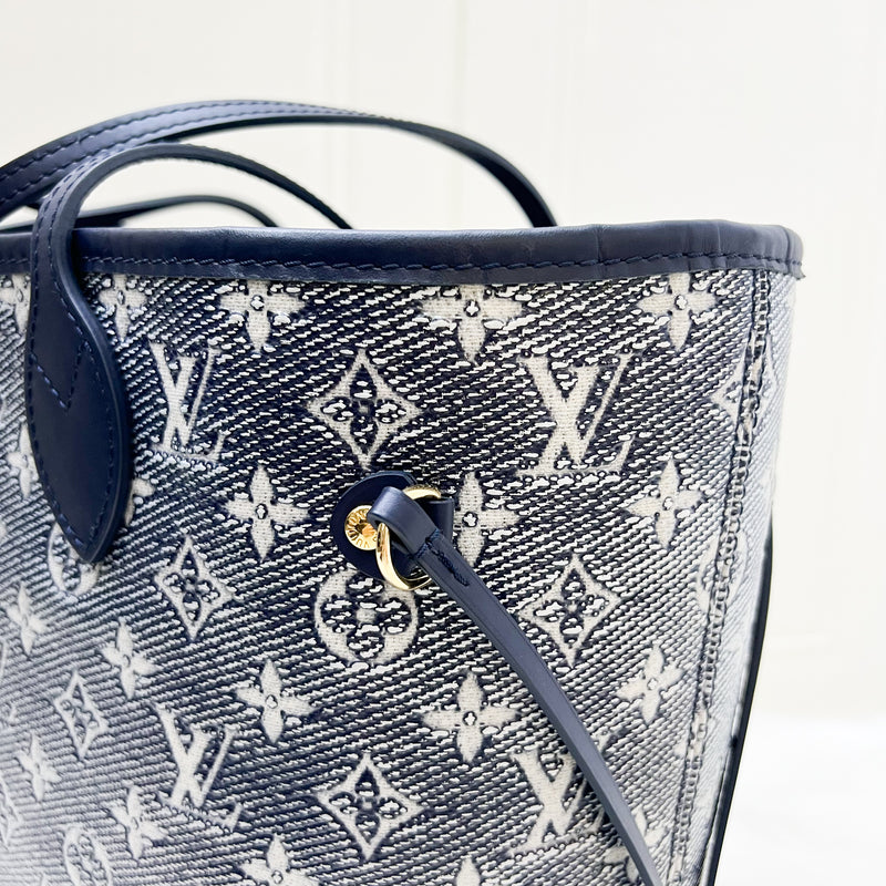 LV Neverfull MM in Monoglam Blue Canvas and GHW