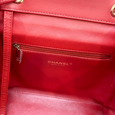 Chanel Business Affinity Backpack in 17P Red Caviar and LGHW